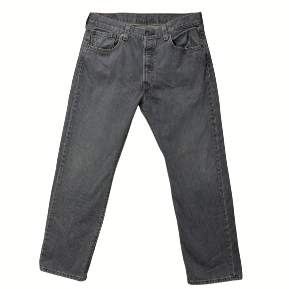 Levi's‎ 501 Faded Black Wash Jeans Men's 34x30 Button Fly Original Straight Fit - Picture 1 of 12